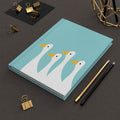 Traveling Ducks - Nifty Ducks Travel Logo - Electric Blue - Hardcover Journal - Matte Finish