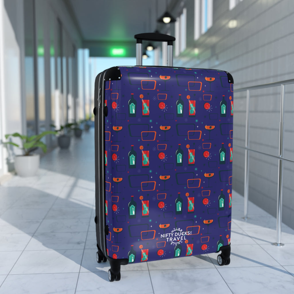 Cocktail Time - Blue - Suitcase - Stylish Luggage for Adventurers