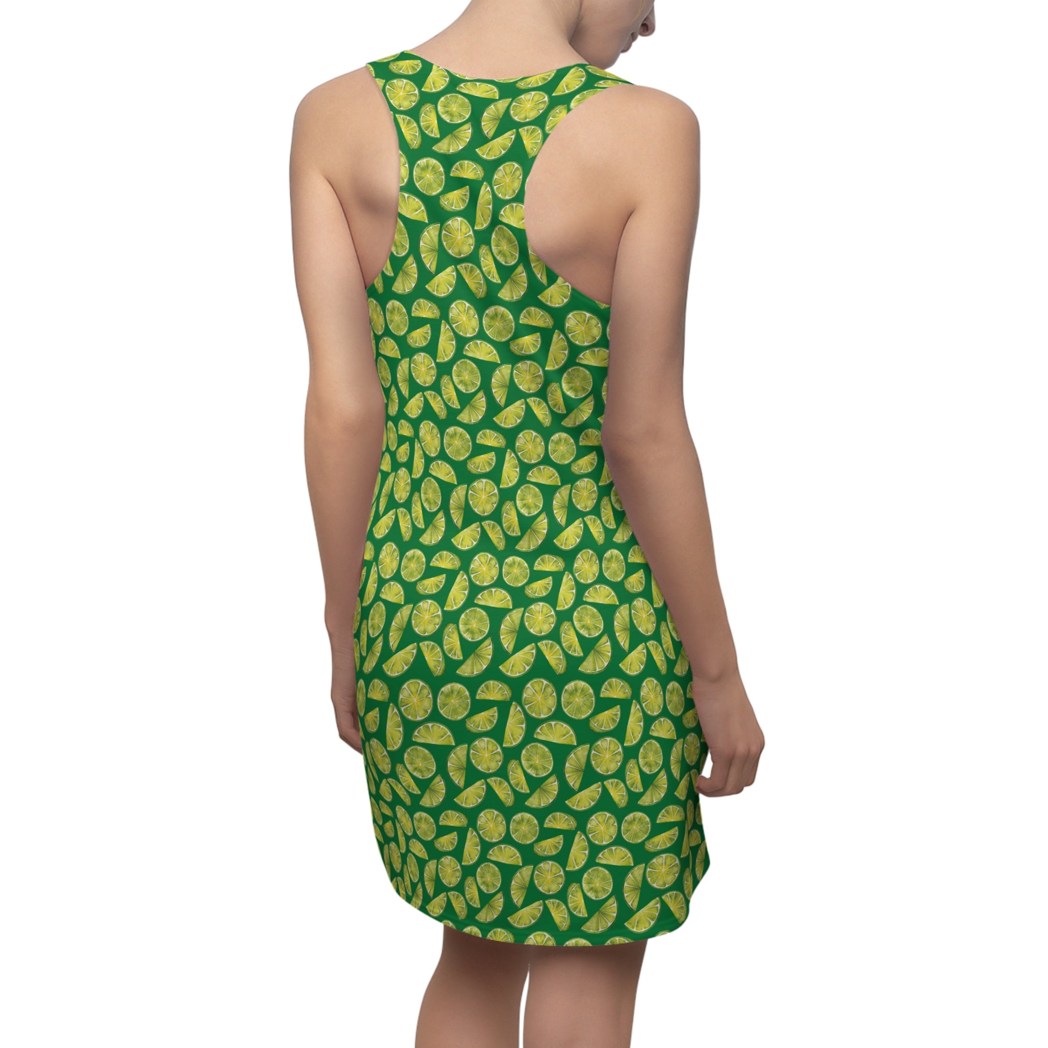 Zest Coast Vibes - Green -  Racerback Dress for Summer Fun, Beach Wear, Vacation Style, Party Outfit, Ladies Sundress