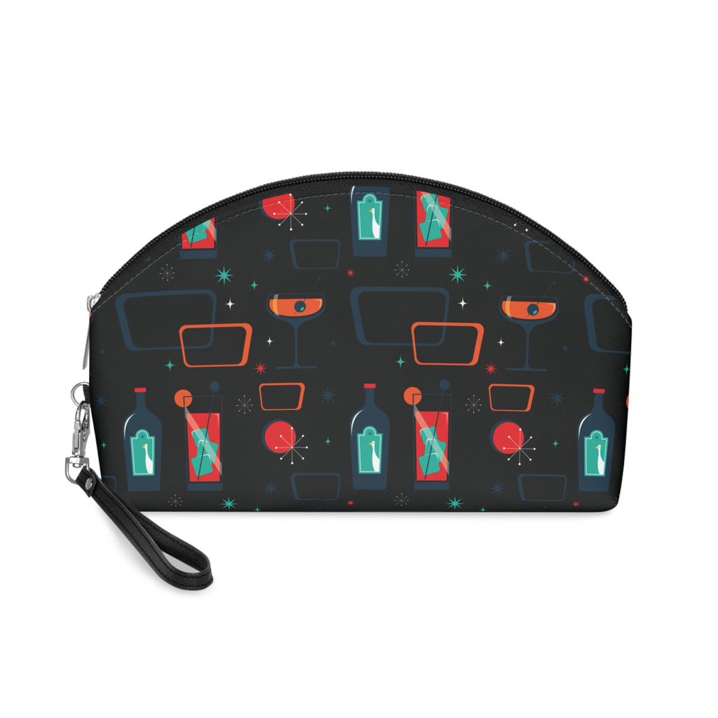 Cocktail Time - Black - Mid Century design - Makeup Bag - Fun & Functional Travel Accessory