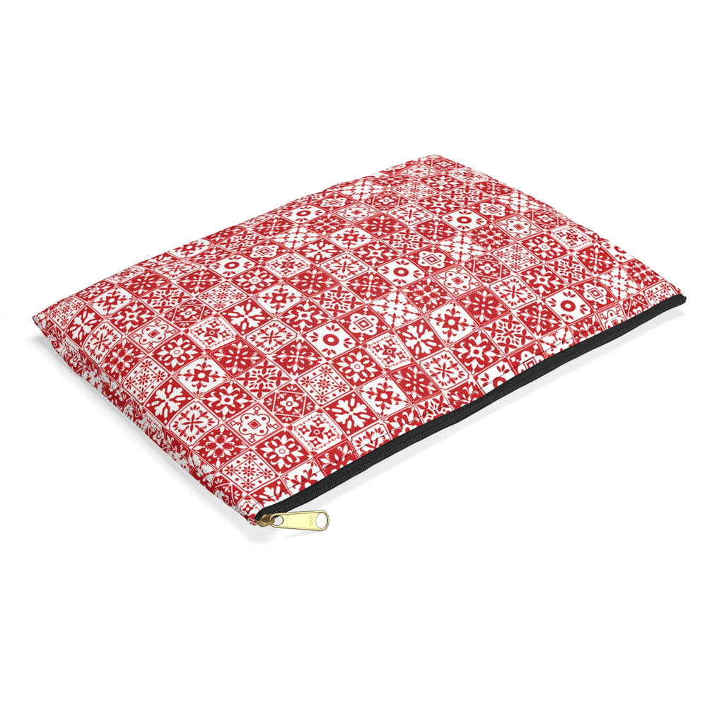 Mediterraneo Mosaic - Red - Accessory Pouch - Perfect for Adventurers & Travelers