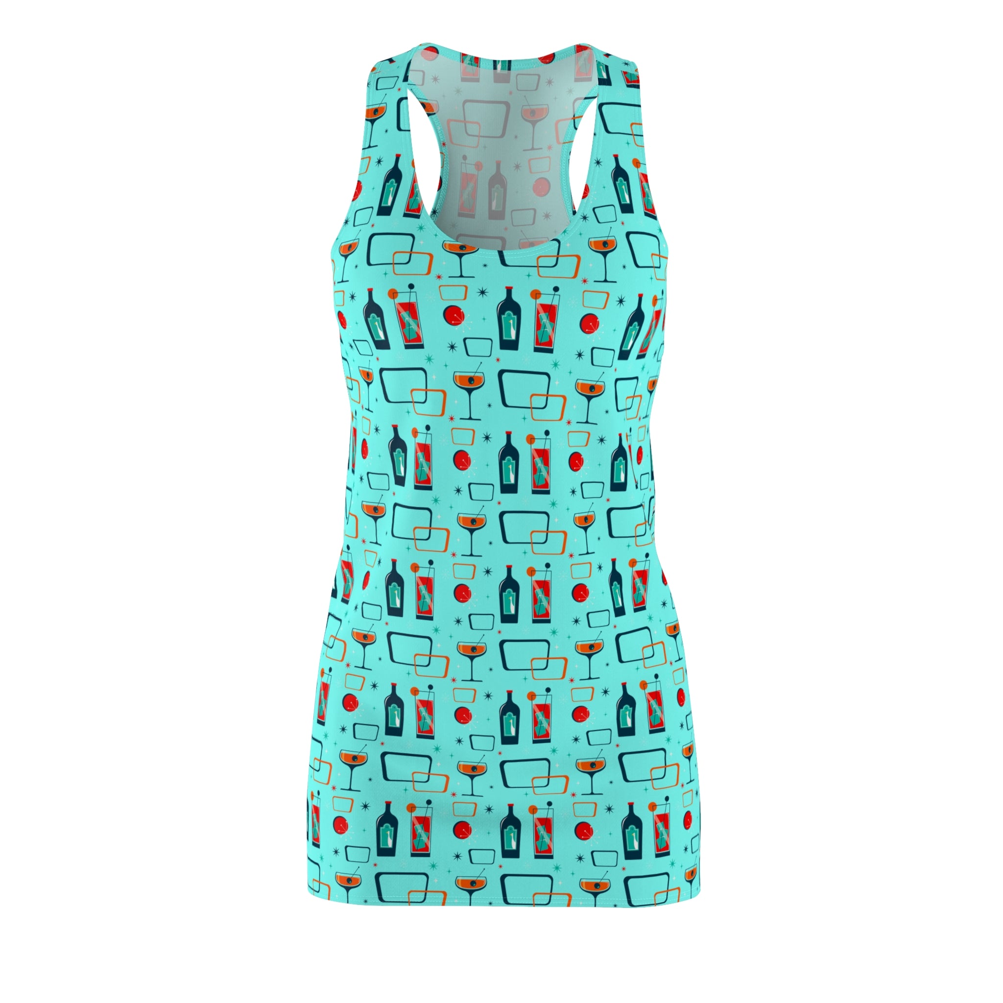 Cocktail Time - Electric Blue - Racerback Dress for Summer Fun, Beach Wear, Vacation Style, Party Outfit, Ladies Sundress