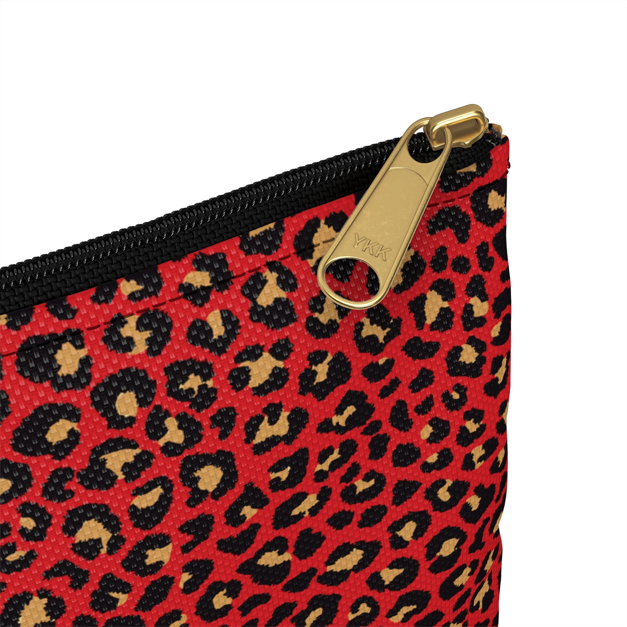 Spicy Kitty - Scarlet - Leopard Print - Nifty Ducks Travel Accessory Pouch - Perfect for Adventurers & Travelers