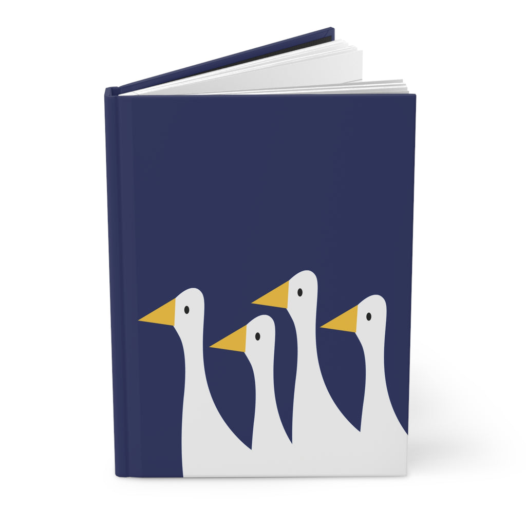 Traveling Ducks - Nifty Ducks Travel Logo - Royal Blue - Hardcover Journal - Matte Finish