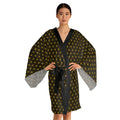 Virella - Long Sleeve Kimono Robe - Black - Gold - Chic Loungewear, Spa Outfit, Gift for Her, Inner Peace, Home Comfort