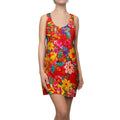 Bright Bold Watercolor Flowers -  Racerback Dress for Summer Fun, Beach Wear, Vacation Style, Party Outfit, Ladies Sundress