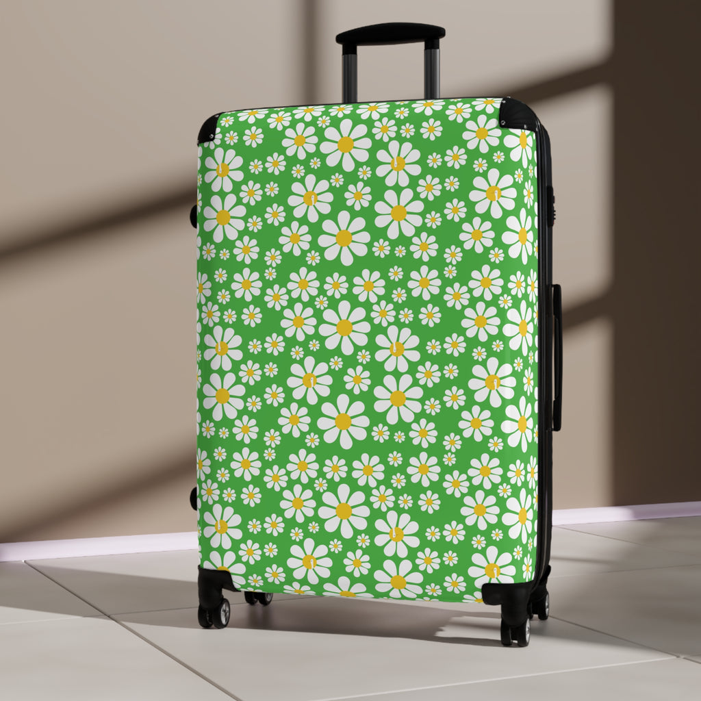 Ducks in Daisies - Lime Green - Suitcase - Stylish Luggage for Adventurers