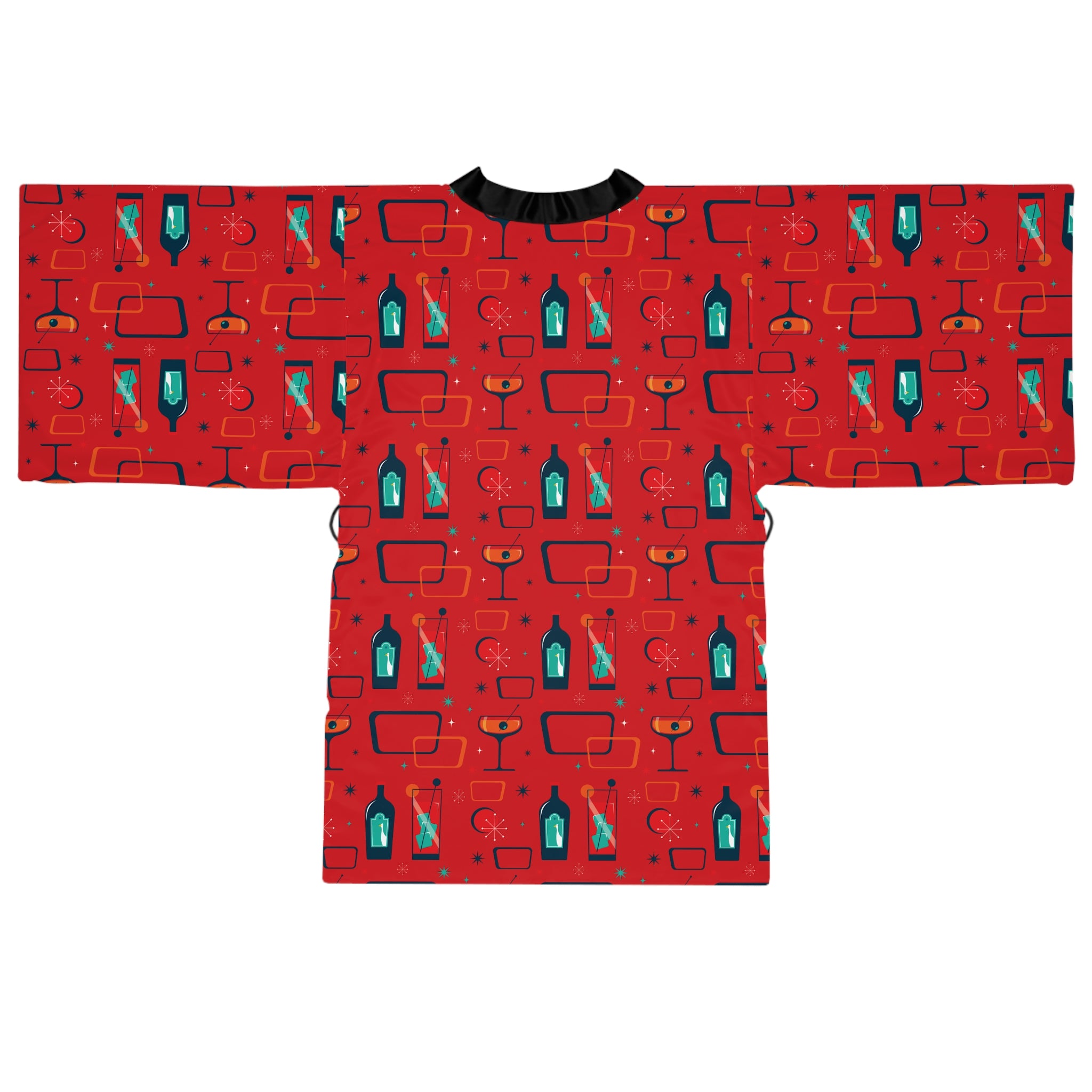 Cocktail Time - Scarlet - Long Sleeve Kimono Robe - Chic Loungewear, Spa Outfit, Gift for Her, Inner Peace, Home Comfort