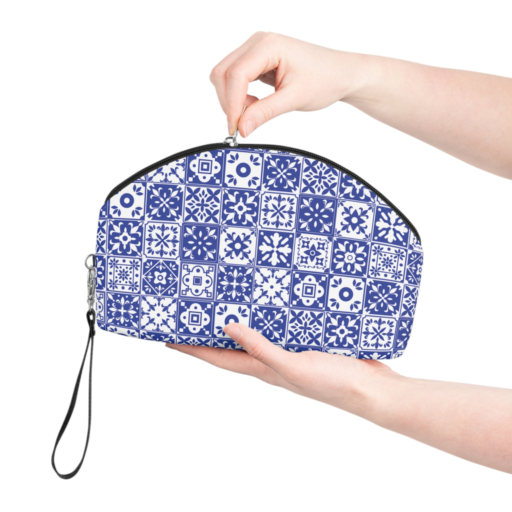 Mediterraneo Mosaic - Blue - Mid Century design - Makeup Bag - Fun & Functional Travel Accessory