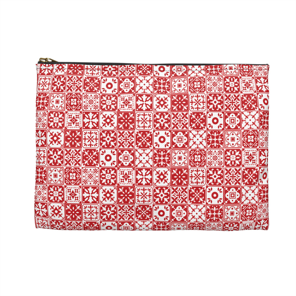 Mediterraneo Mosaic - Red - Accessory Pouch - Perfect for Adventurers & Travelers