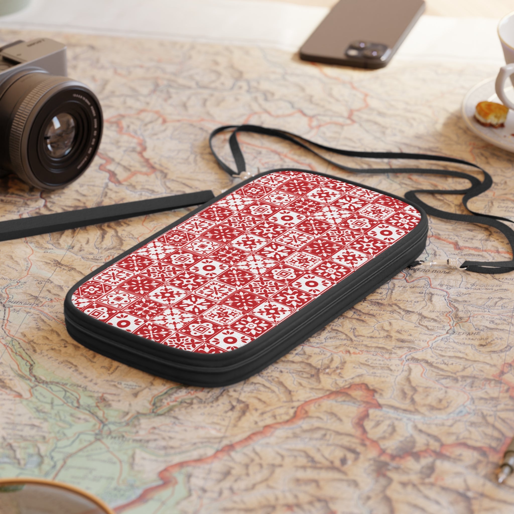 Mediterraneo Mosaic - Red - Passport Wallet - Perfect for Adventurers & Travelers