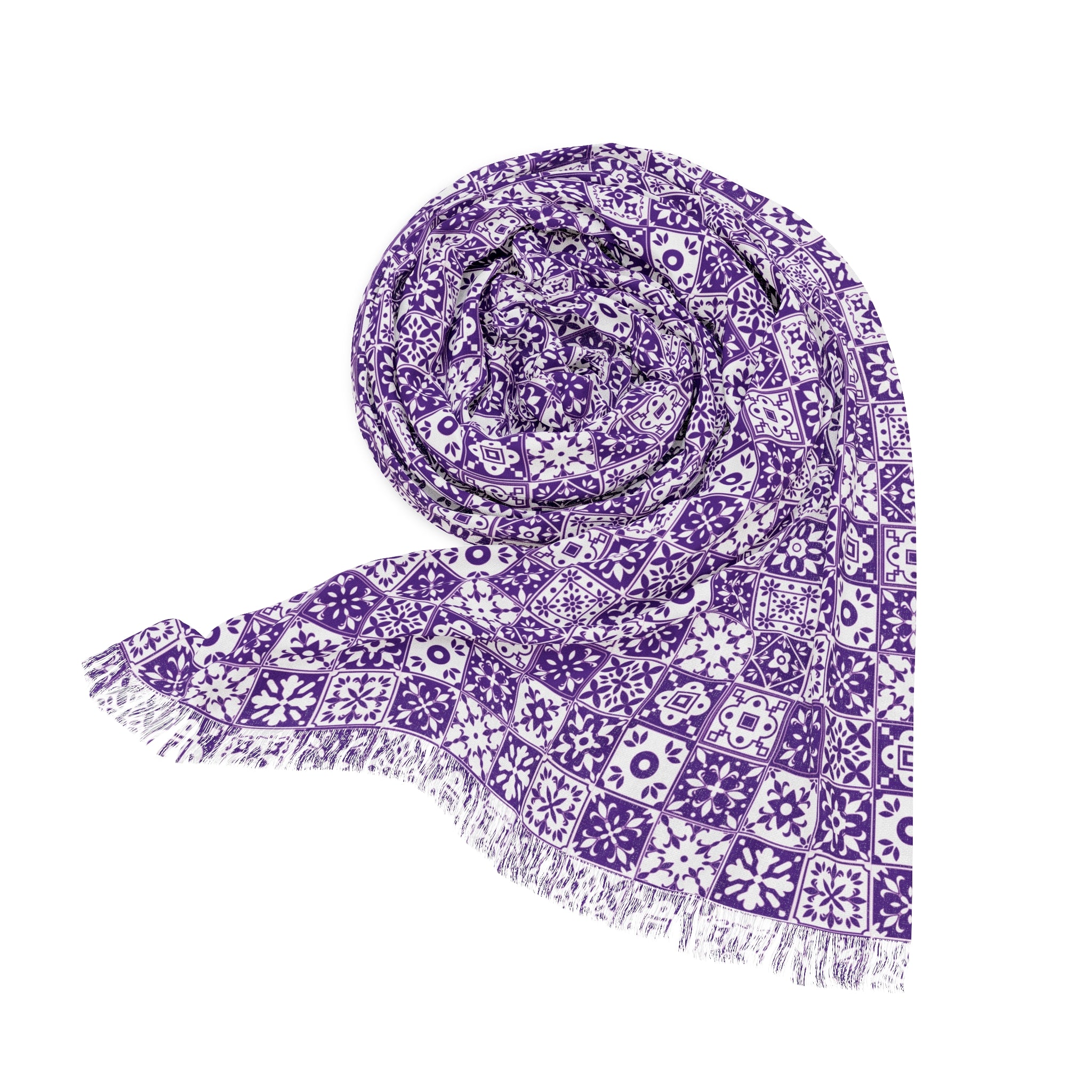 Mediterraneo Mosaic - Purple - Scarf - Lightweight Shawl, Perfect for Outdoor Events, Mothers Day Gift