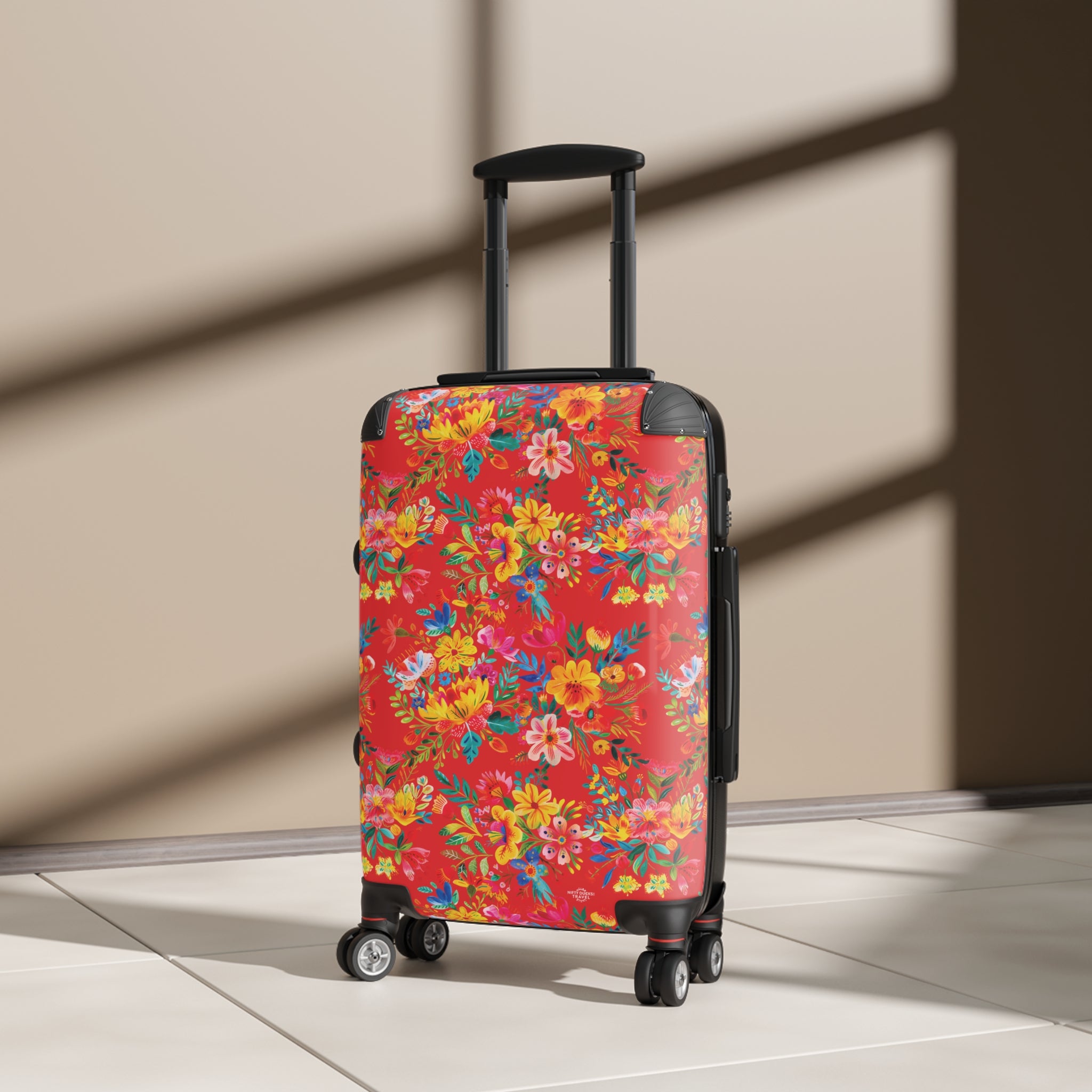 Bright Watercolor Flowers - Red - Suitcase - Stylish Luggage for Adventurers