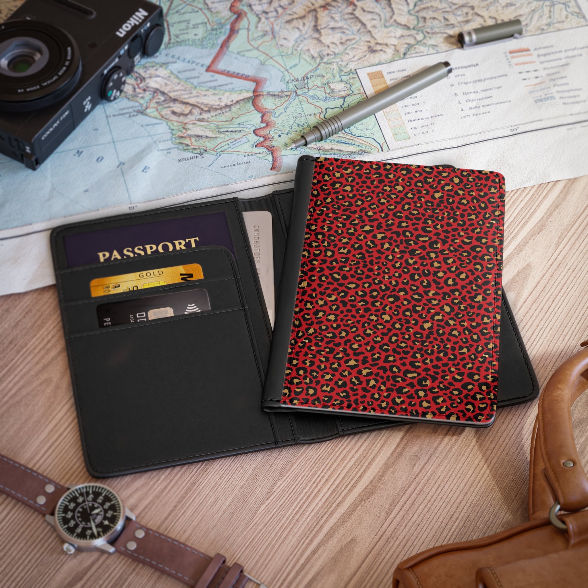 Spicy Kitty - Leopard Print Passport Cover | Travel Accessory, Gift for Jet setters, Unique Travel Journal, Vacation Must-Have, Gift for Travelers