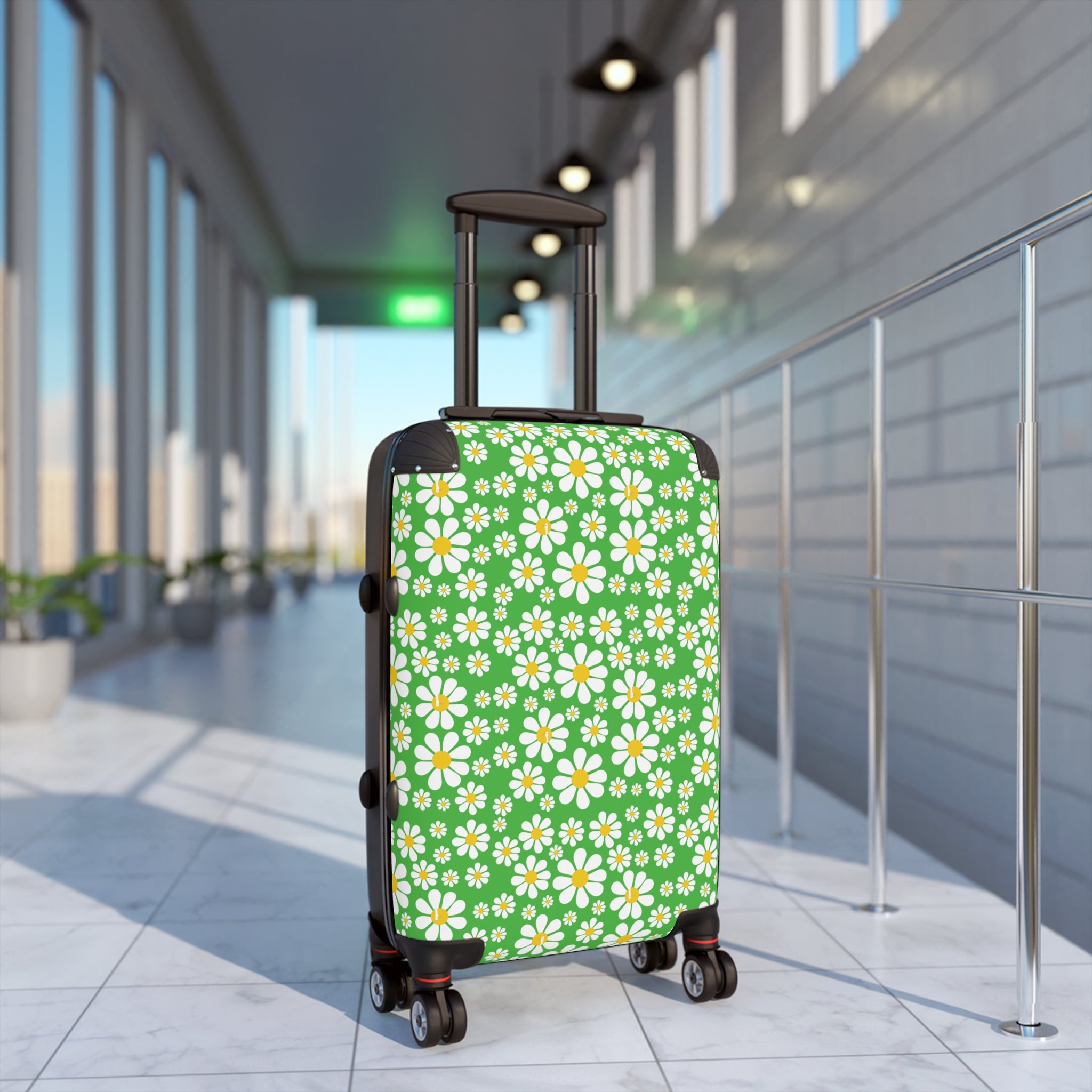 Ducks in Daisies - Lime Green - Suitcase - Stylish Luggage for Adventurers