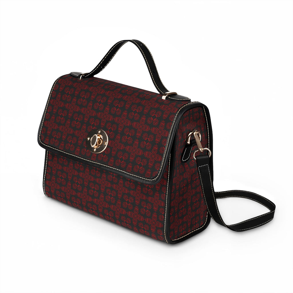 Symmetra - Scarlet - Black Waterproof Canvas Bag — Satchel for Everyday Commute