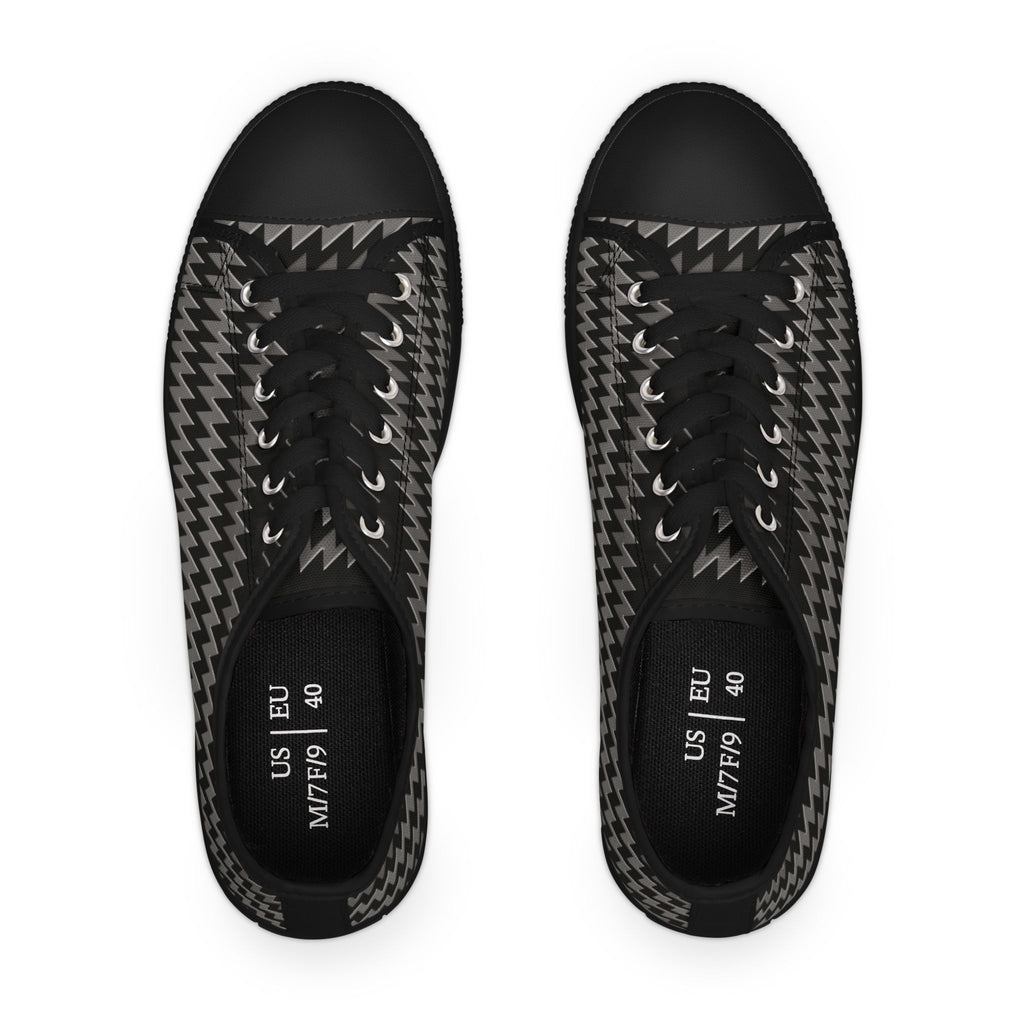 Kinetra - Black - Women's Low Top Sneakers — Casual Canvas Shoes