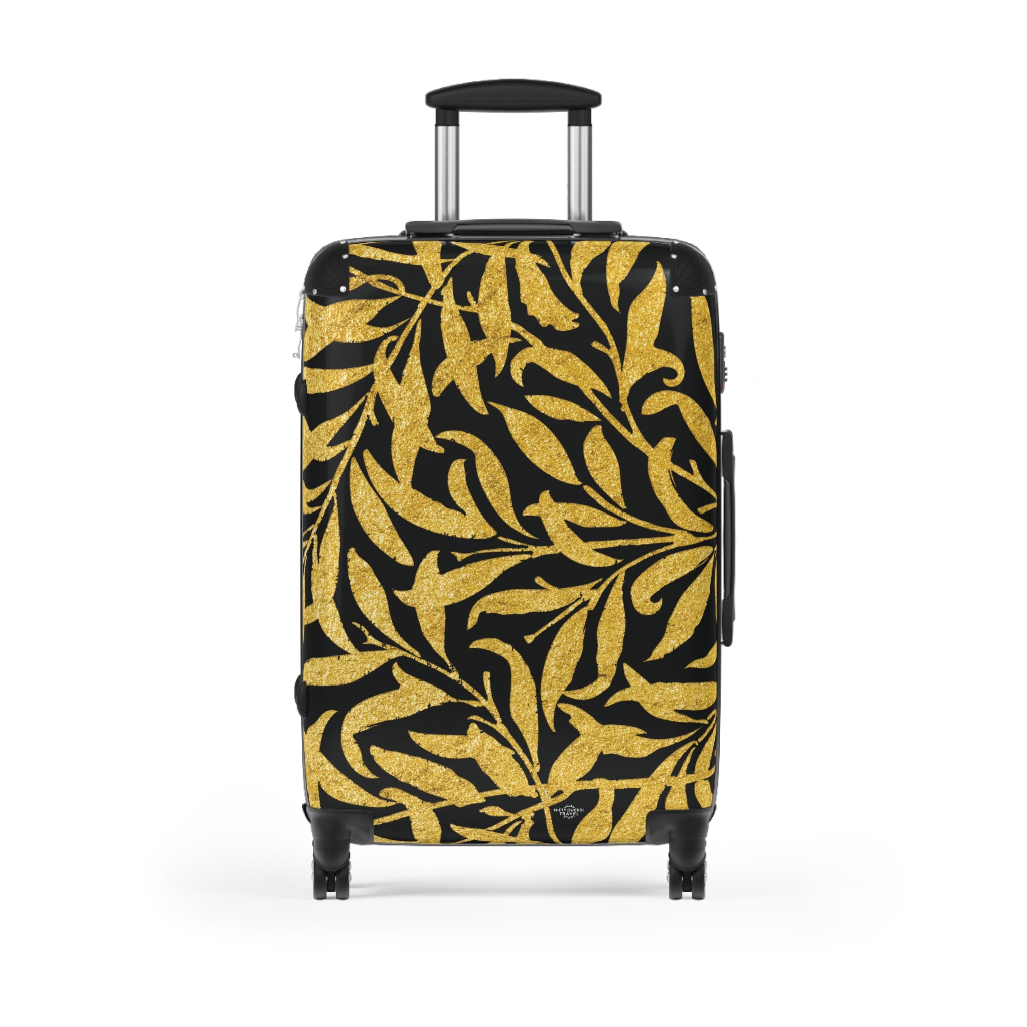 Gold Leaves - Black - Suitcase - Stylish Luggage for Adventurers