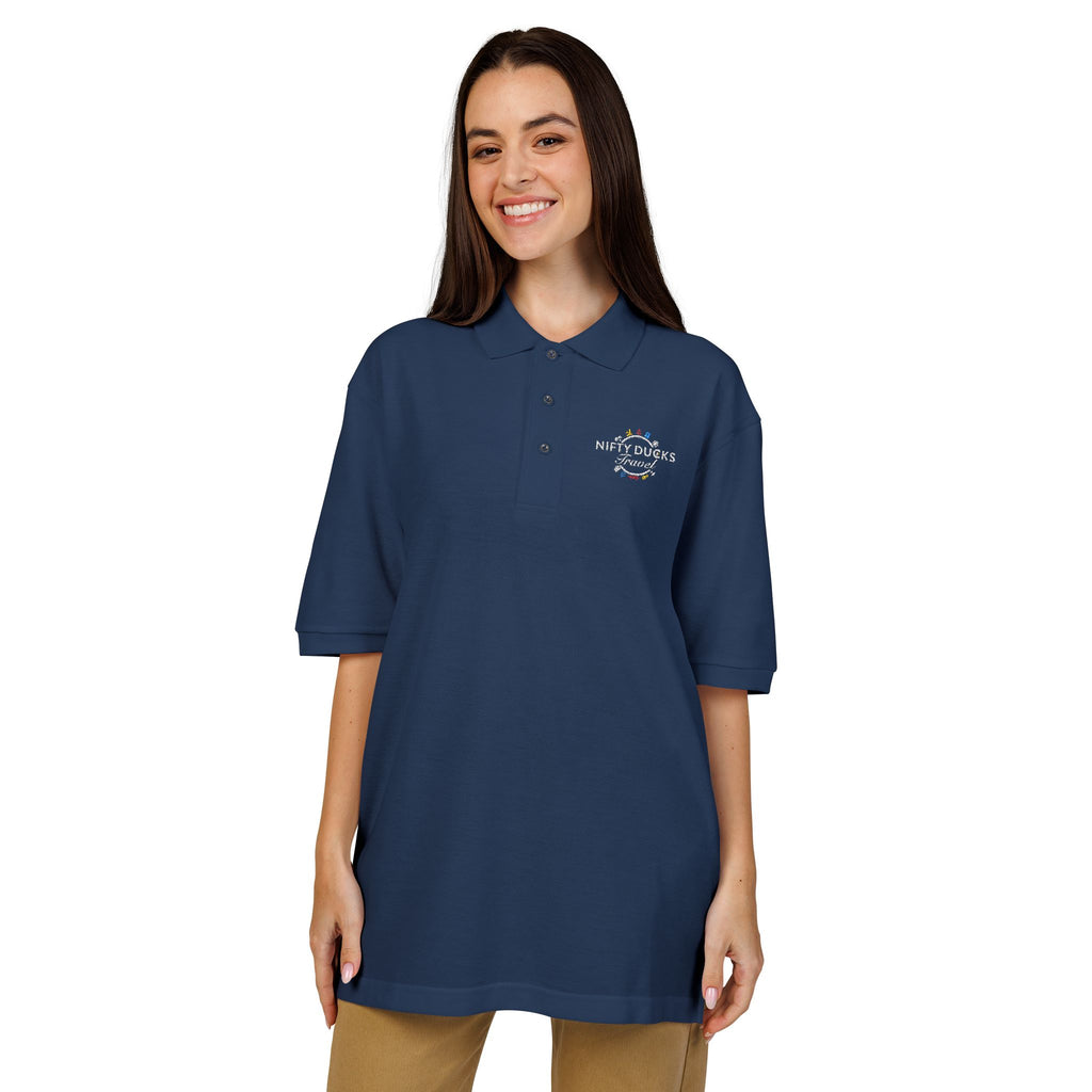 Nifty Ducks Travel Logo - Unisex Polo