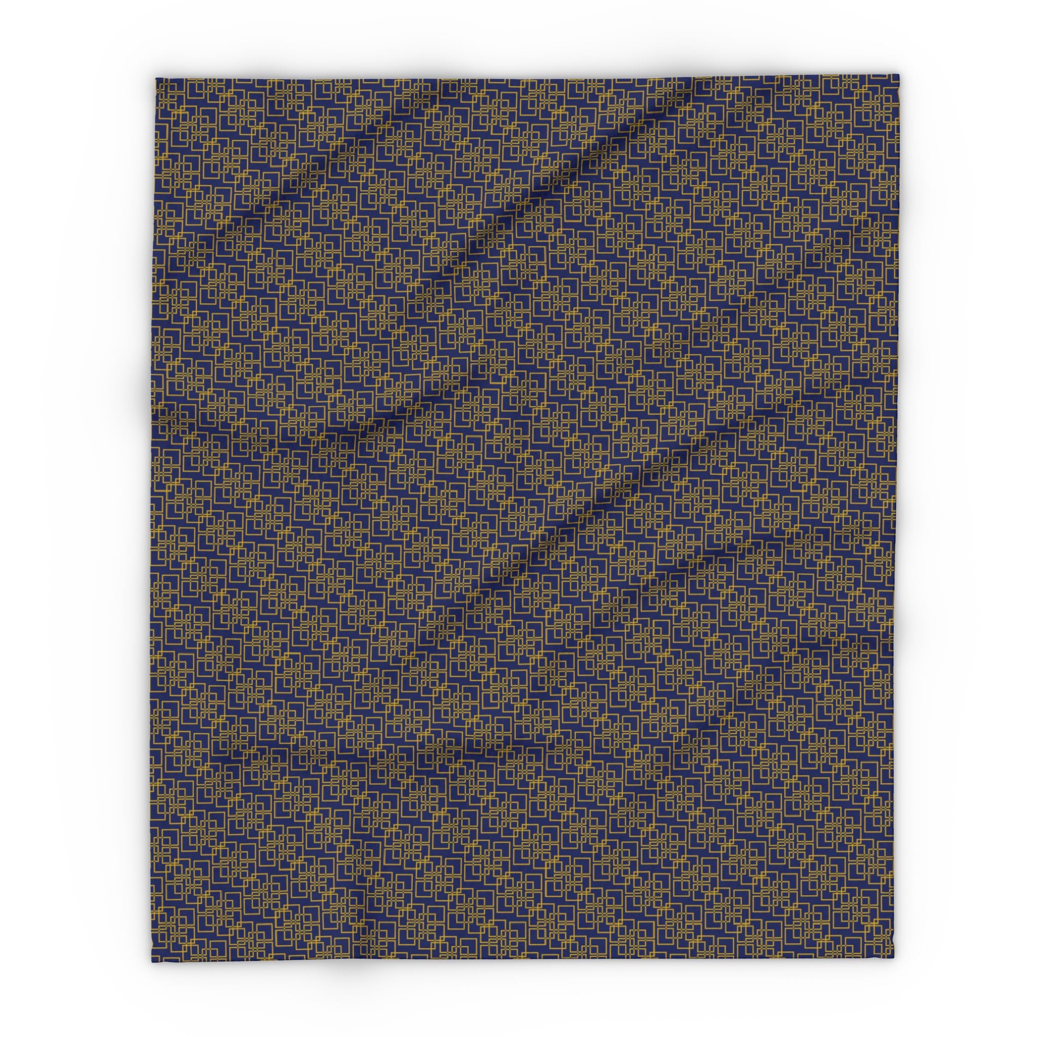 Linea Moda - Midnight Mallard - Gold - Cozy Arctic Fleece Blanket - Festive Holiday Throw