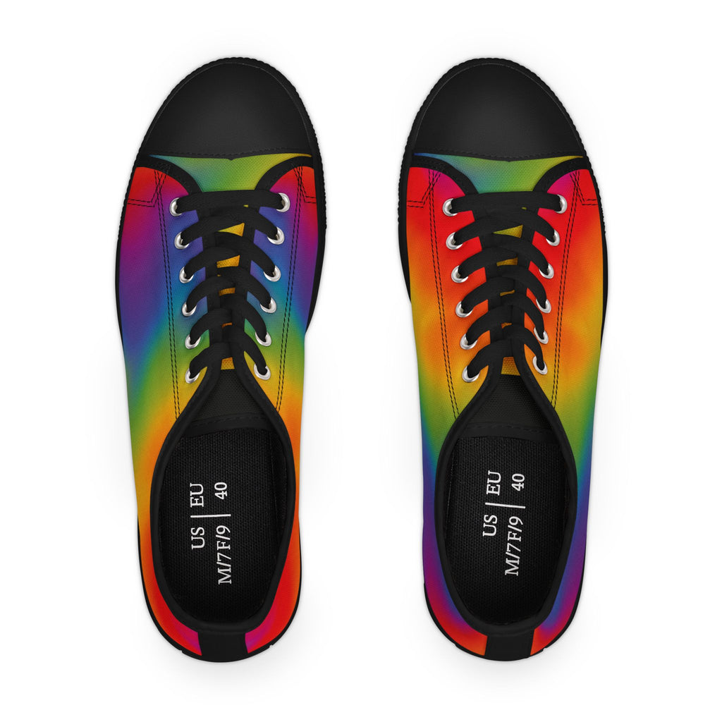 Travel in Technicolor - Women's Low Top Sneakers — Casual Canvas Shoes
