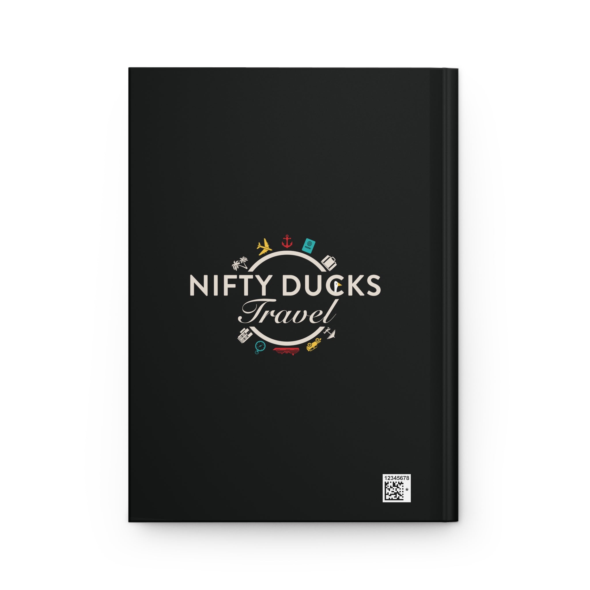 Traveling Ducks - Nifty Ducks Travel Logo - Black - Hardcover Journal - Matte Finish