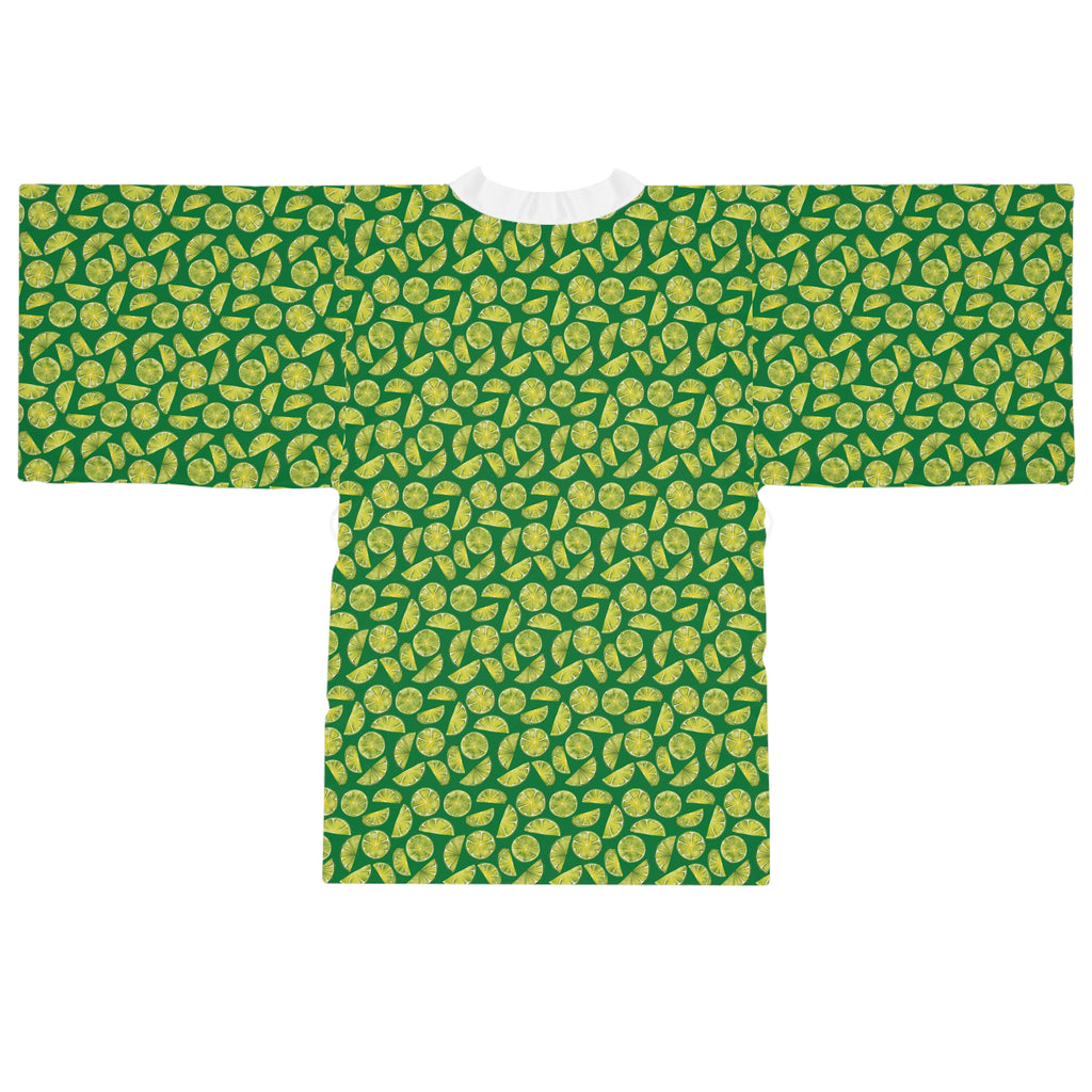 Zest Coast Vibes - Green - Long Sleeve Kimono Robe - Chic Loungewear, Spa Outfit, Gift for Her, Inner Peace, Home Comfort