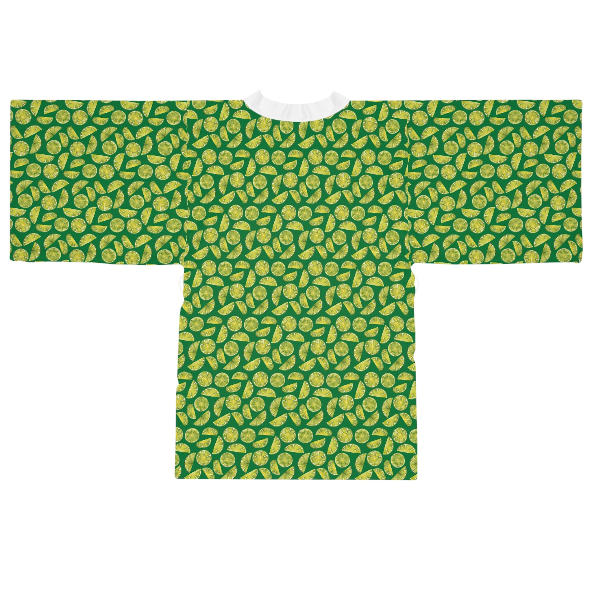 Zest Coast Vibes - Green - Long Sleeve Kimono Robe - Chic Loungewear, Spa Outfit, Gift for Her, Inner Peace, Home Comfort