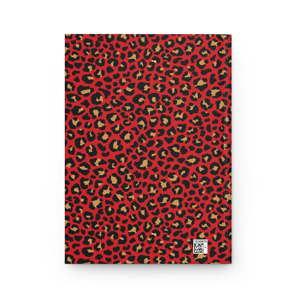 Spicy Kitty - Scarlet - Leopard Print - Hardcover Journal - Matte Finish