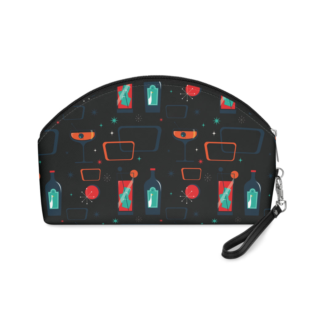 Cocktail Time - Black - Mid Century design - Makeup Bag - Fun & Functional Travel Accessory