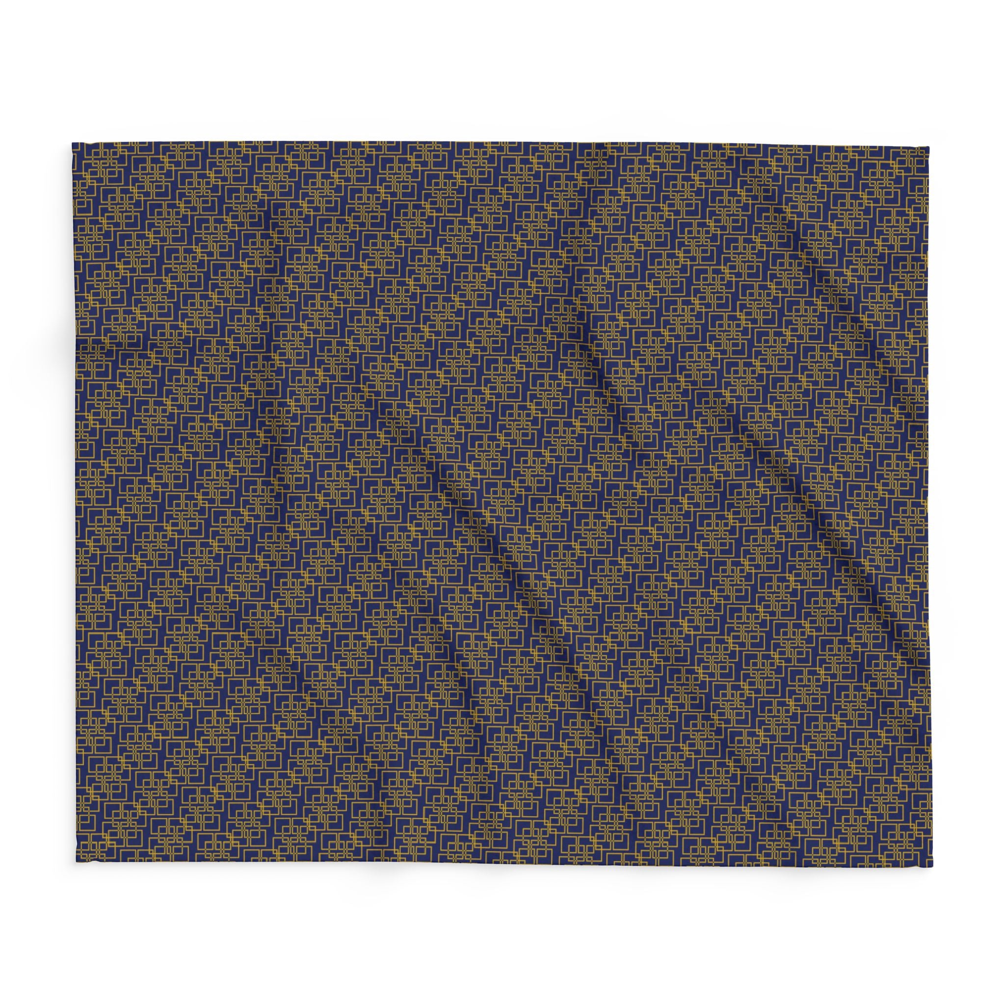 Linea Moda - Midnight Mallard - Gold - Cozy Arctic Fleece Blanket - Festive Holiday Throw