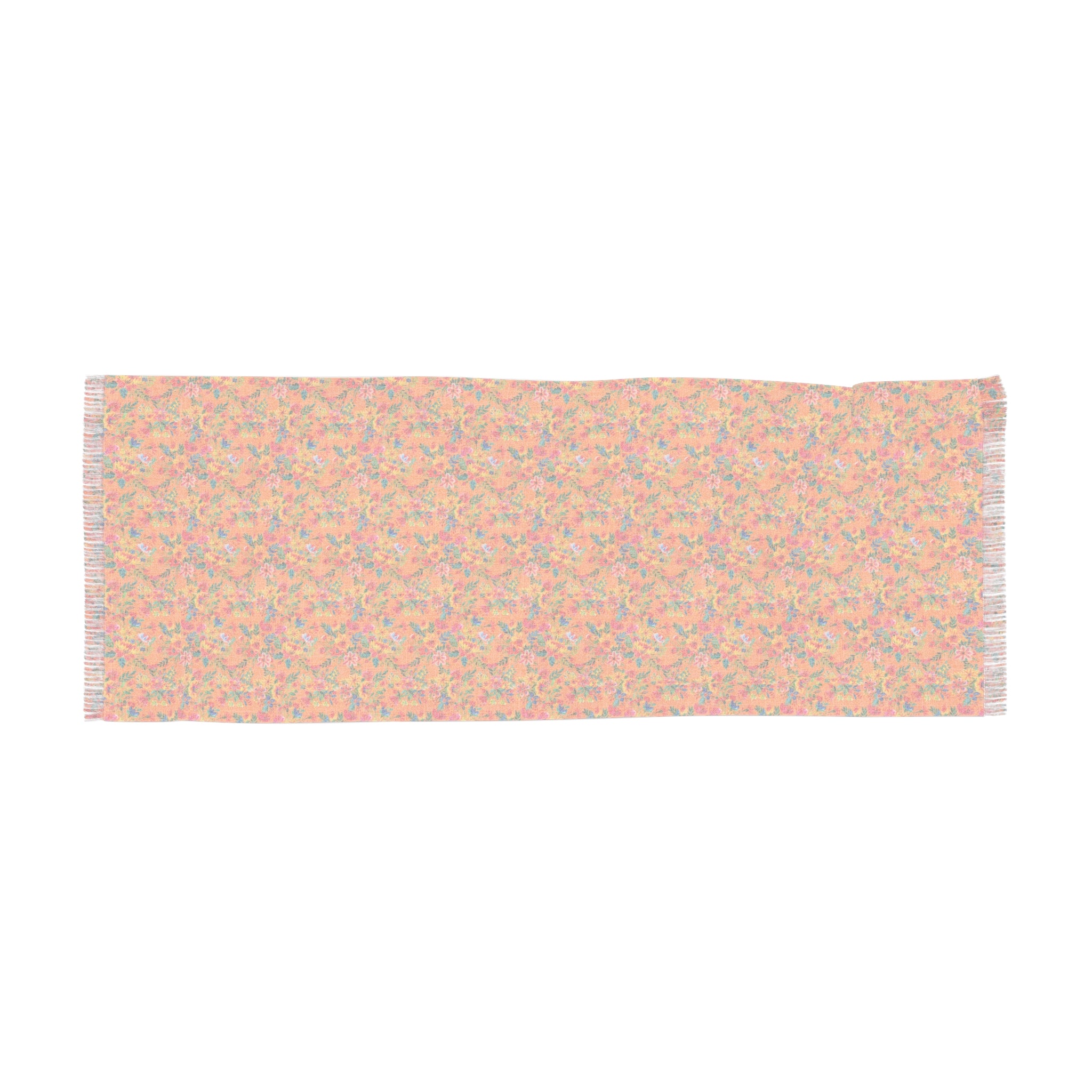 Bright Watercolor Flowers - Orange - Scarf - Lightweight Shawl, Perfect for Outdoor Events, Mothers Day Gift