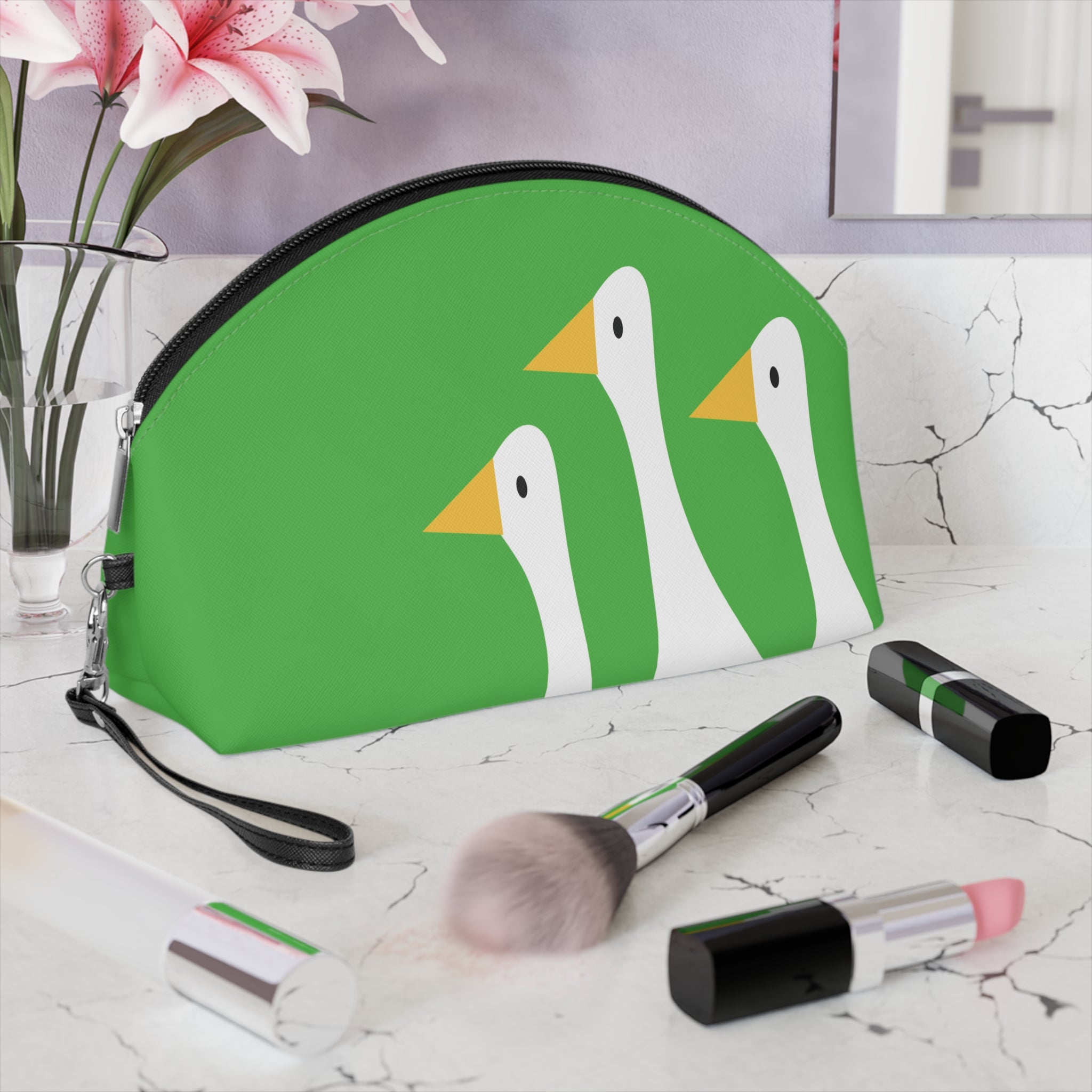 Traveling Ducks - Makeup Bag - Fun & Functional Travel Accessory - Lime Green