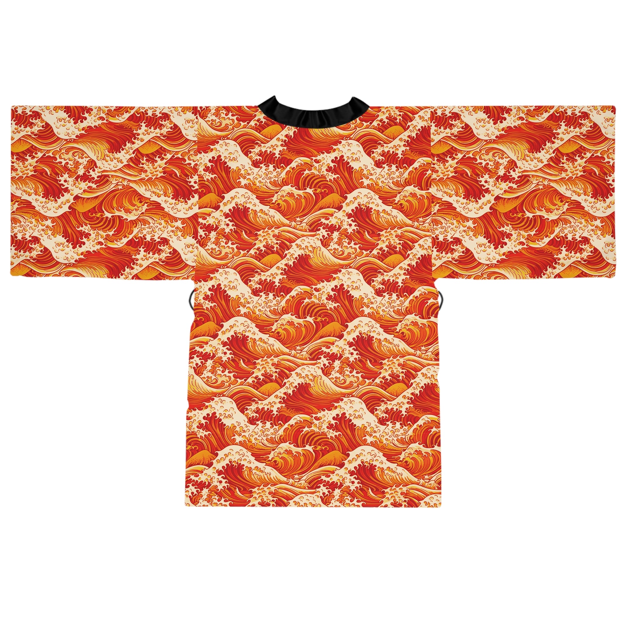 Tempest Tides - Orange - Long Sleeve Kimono Robe - Chic Loungewear, Spa Outfit, Gift for Her, Inner Peace, Home Comfort