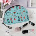 Cocktail Time - Electric Blue - Mid Century design - Makeup Bag - Fun & Functional Travel Accessory