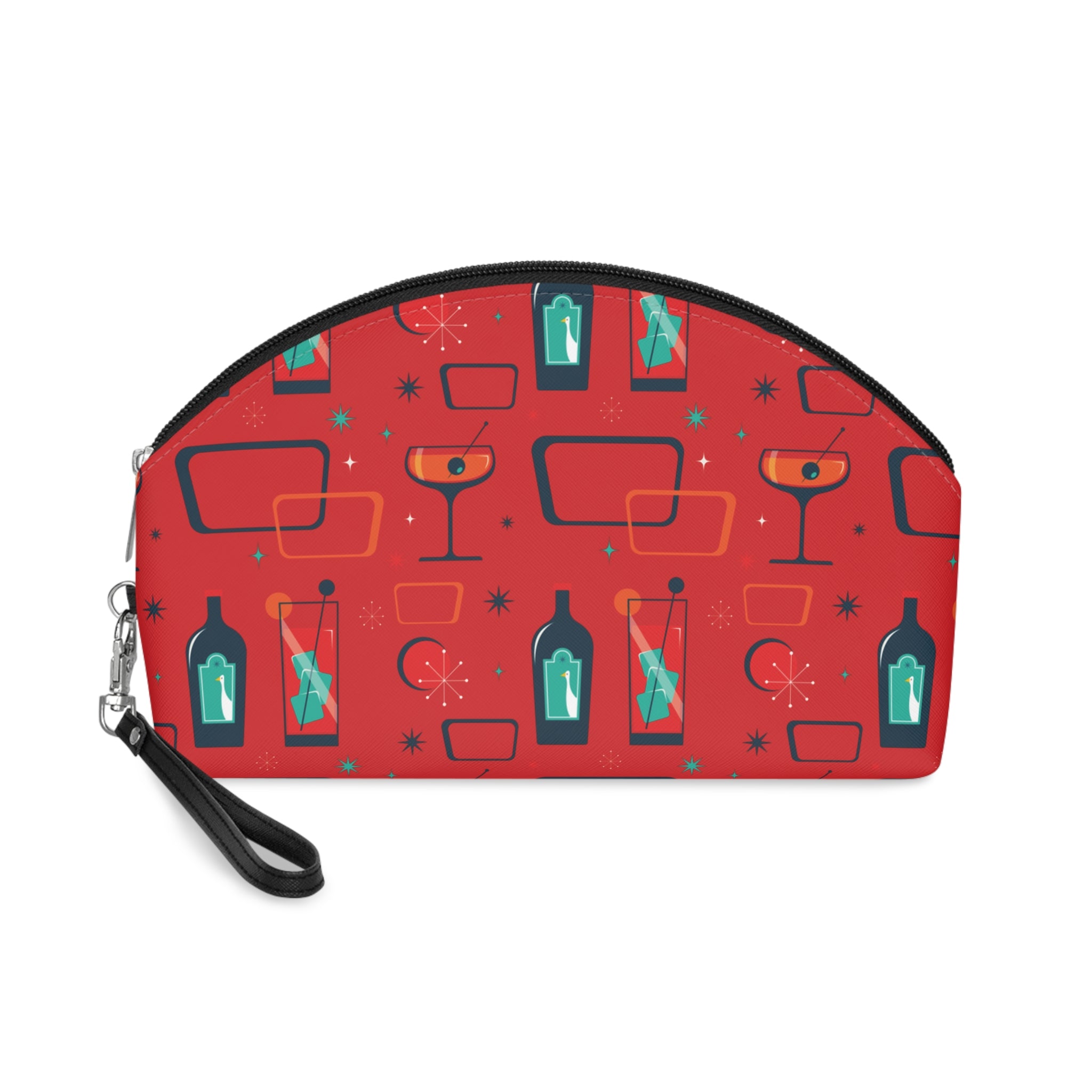 Cocktail Time - Scarlet - Mid Century design - Makeup Bag - Fun & Functional Travel Accessory