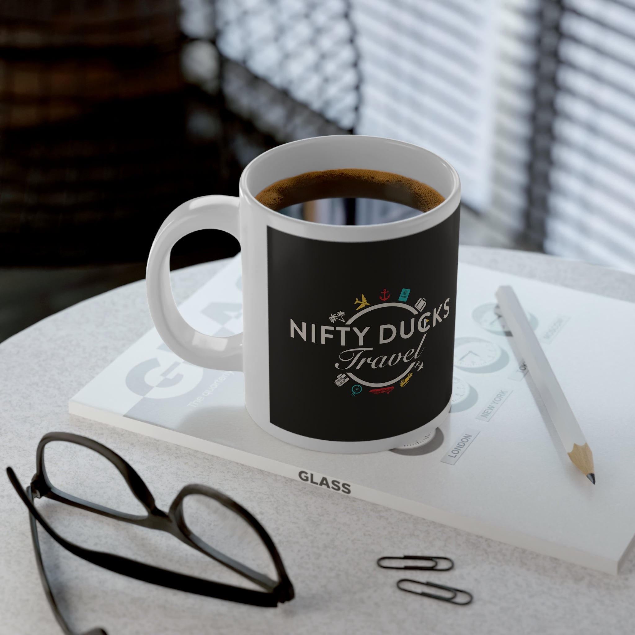 Nifty Ducks Travel Logo Jumbo Mug - 20oz Coffee Cup