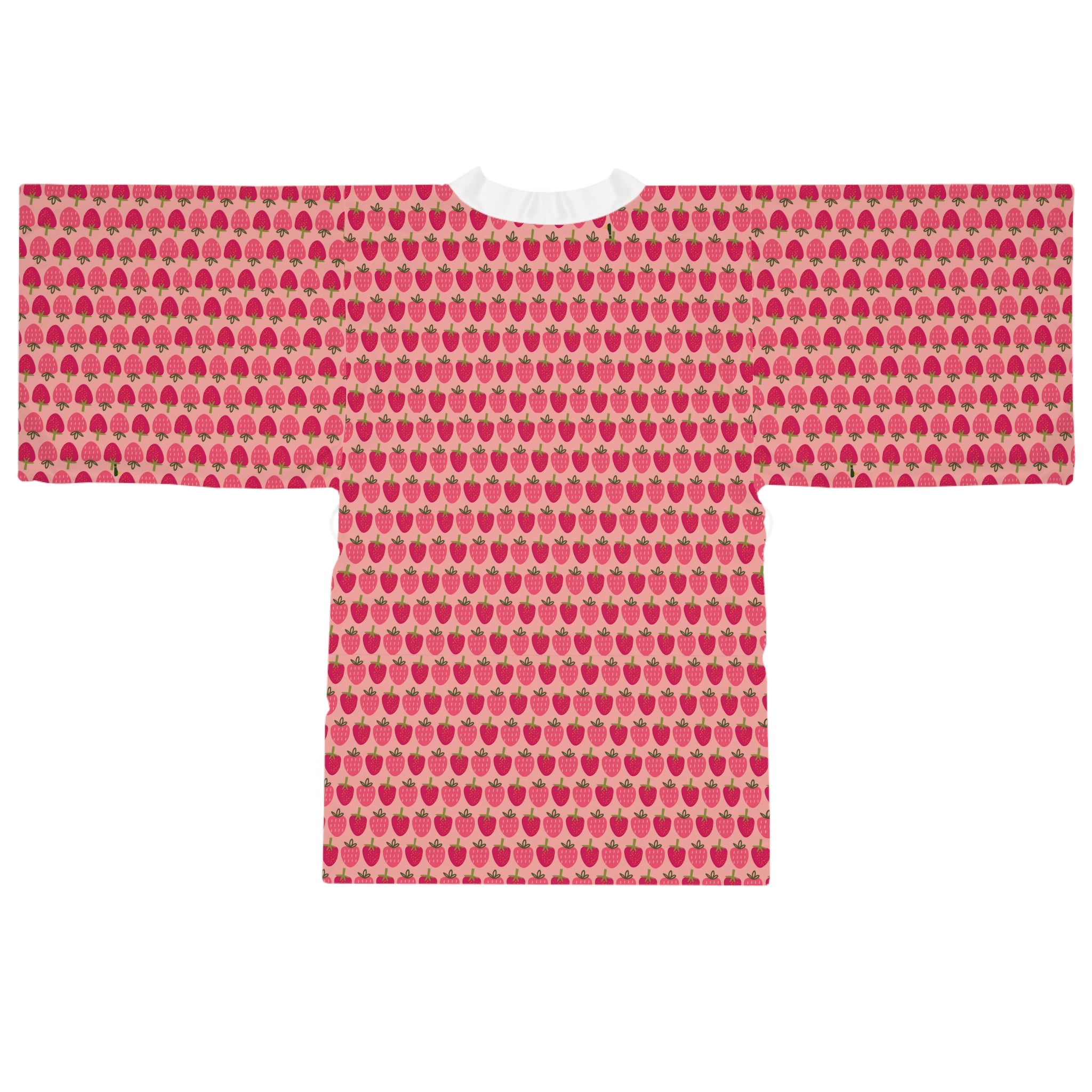 Sweet Strawberries - Long Sleeve Kimono Robe - Chic Loungewear, Spa Outfit, Gift for Her, Inner Peace, Home Comfort