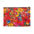 Bright Watercolor Flowers Accessory Pouch - Perfect for Adventurers & Travelers - Scarlet