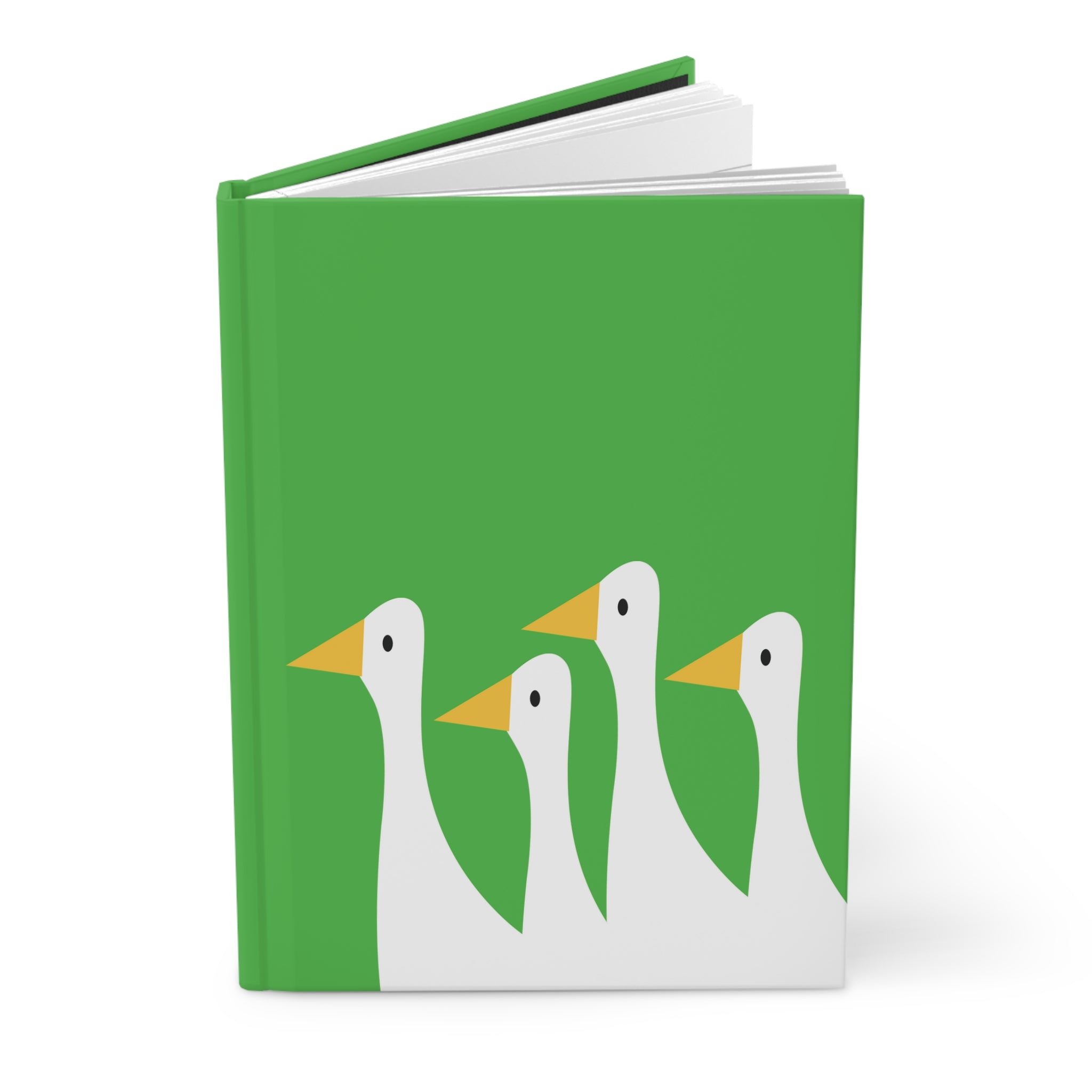 Traveling Ducks - Nifty Ducks Travel Logo - Lime Green - Hardcover Journal - Matte Finish