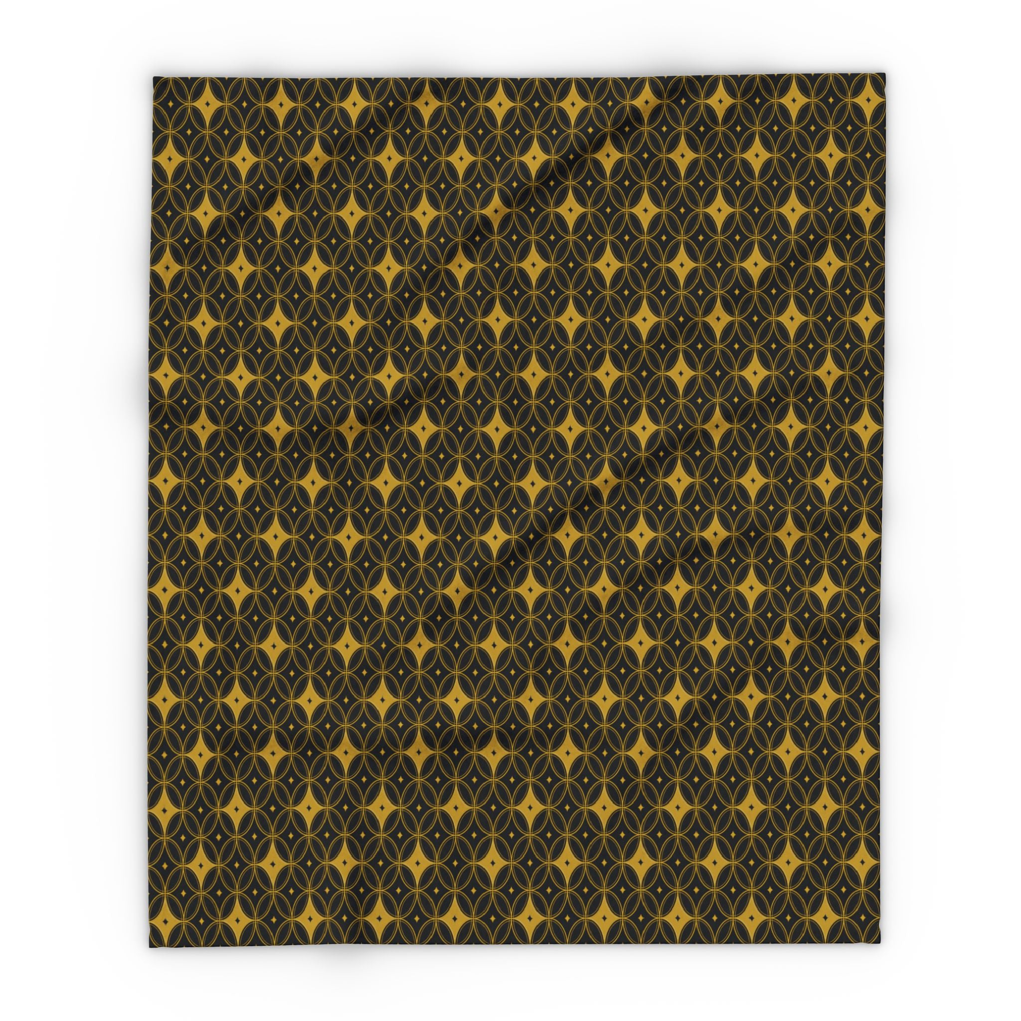 Virella - Black - Gold - Cozy Arctic Fleece Blanket - Festive Holiday Throw