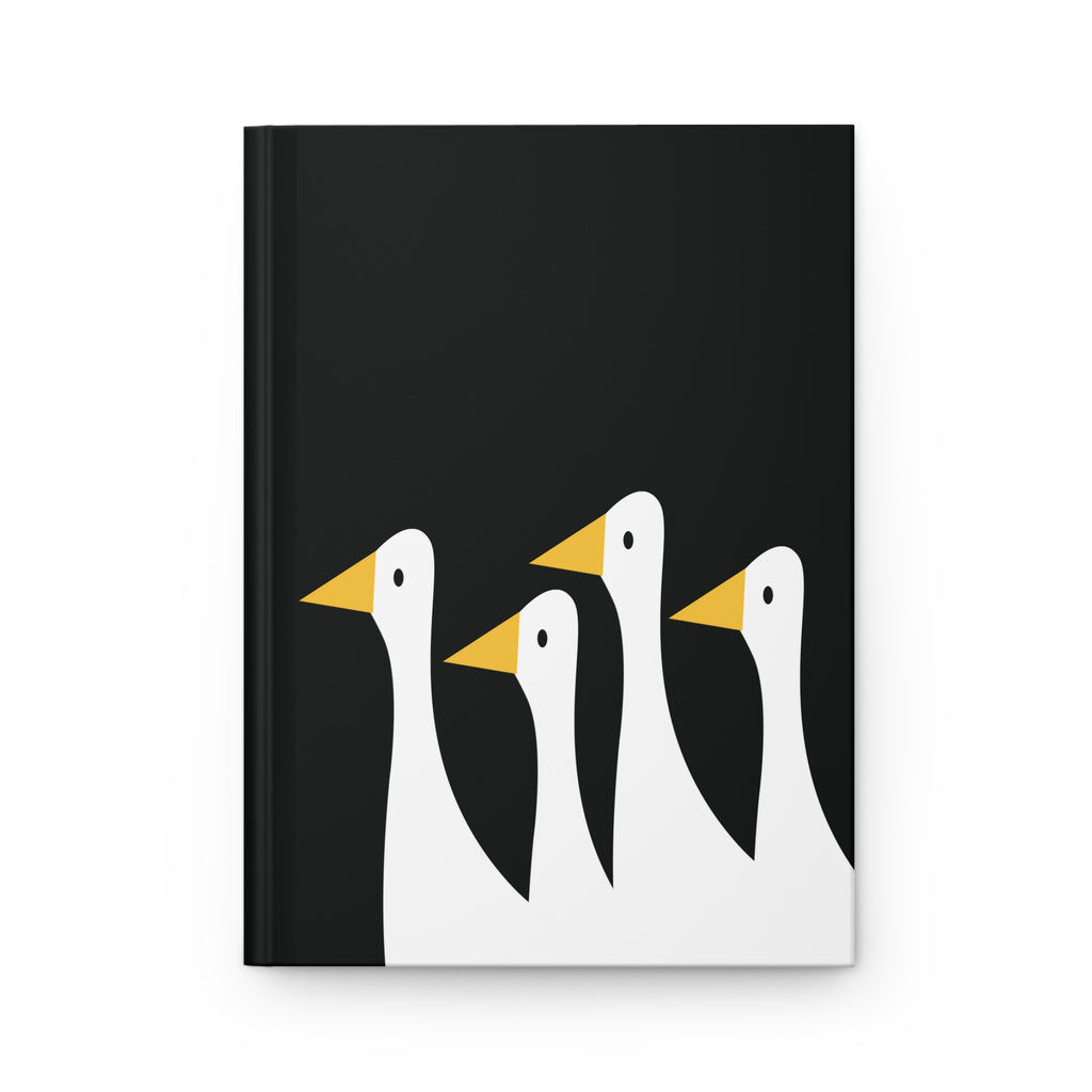 Traveling Ducks - Nifty Ducks Travel Logo - Black - Hardcover Journal - Matte Finish