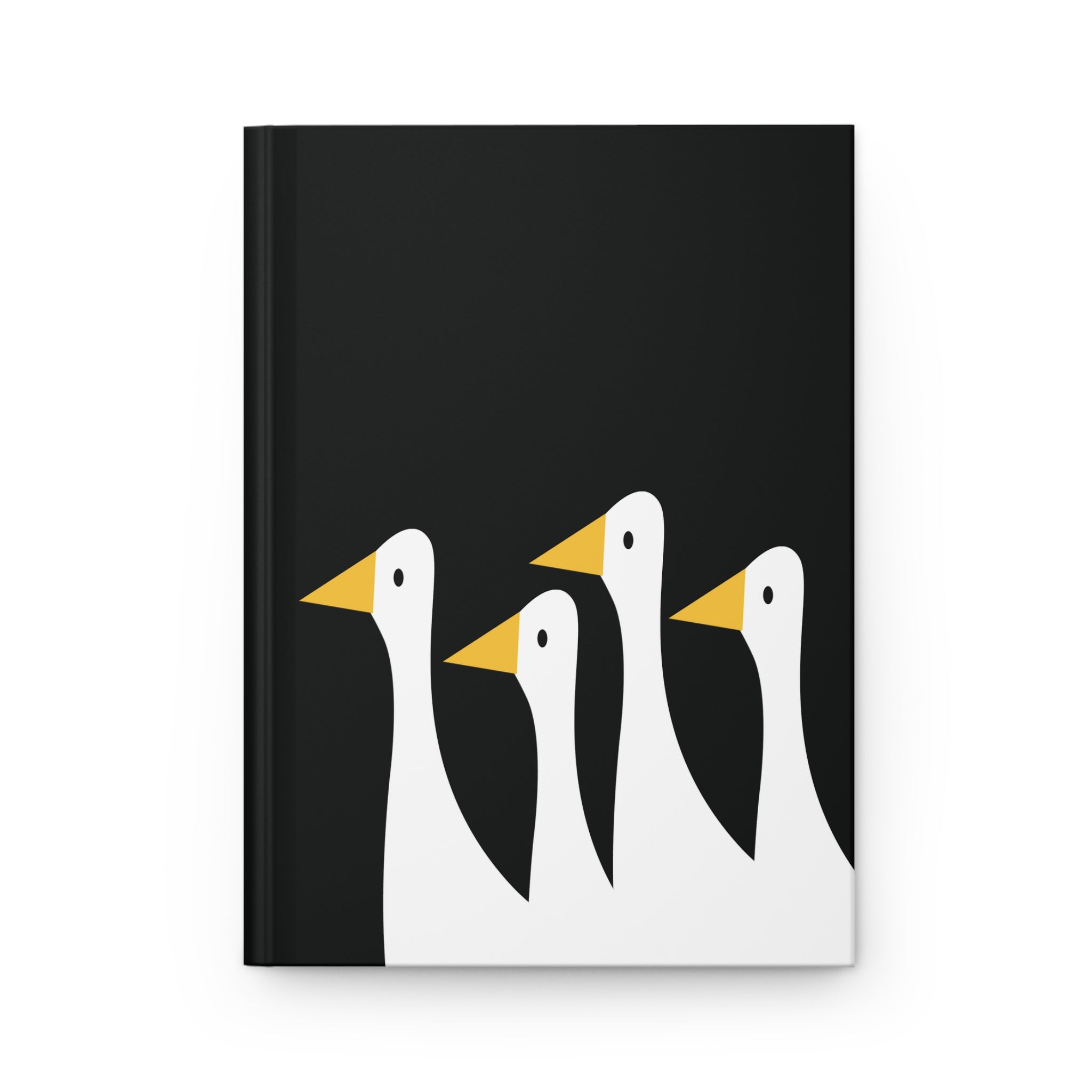 Traveling Ducks - Nifty Ducks Travel Logo - Black - Hardcover Journal - Matte Finish