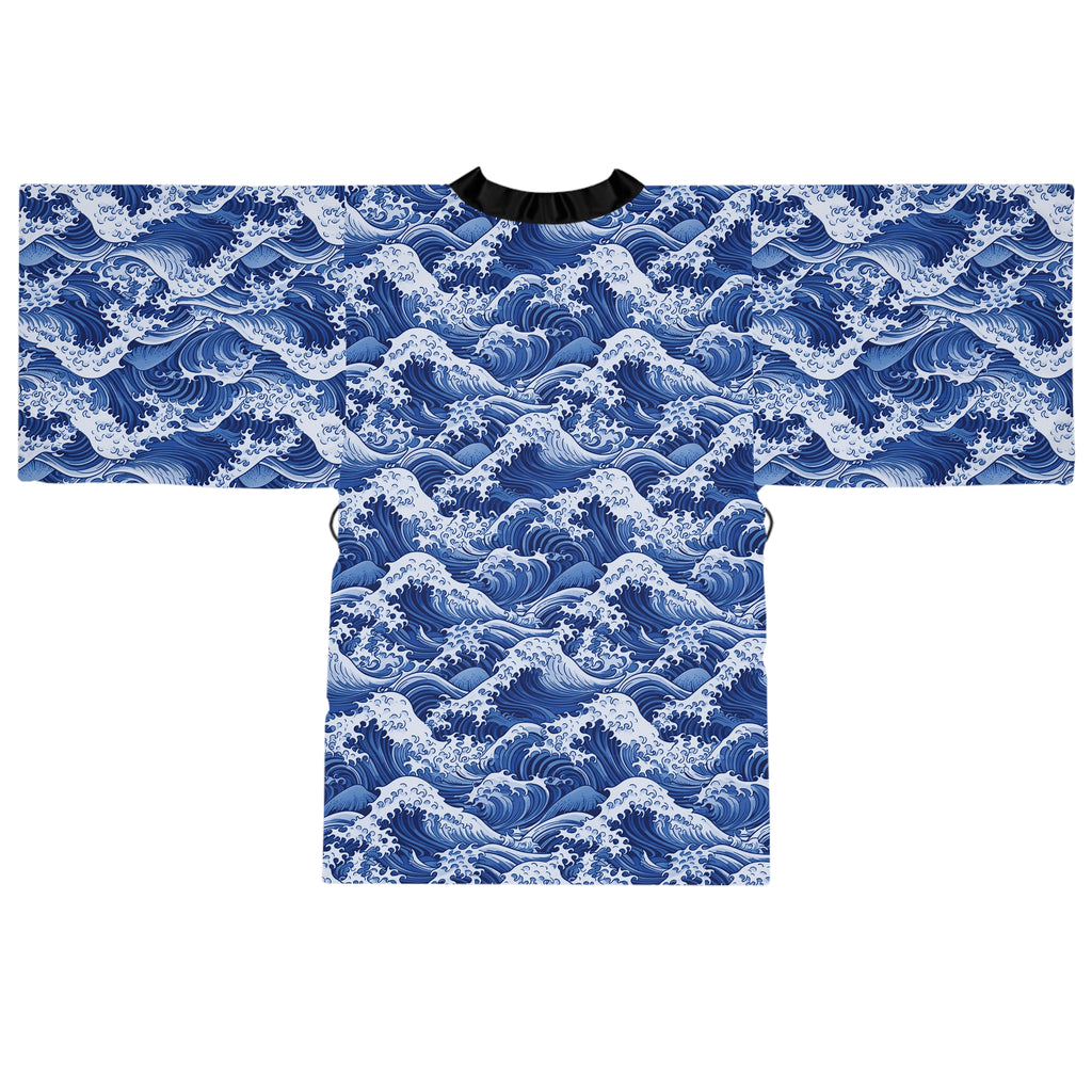 Tempest Tides - Blue - Long Sleeve Kimono Robe - Chic Loungewear, Spa Outfit, Gift for Her, Inner Peace, Home Comfort