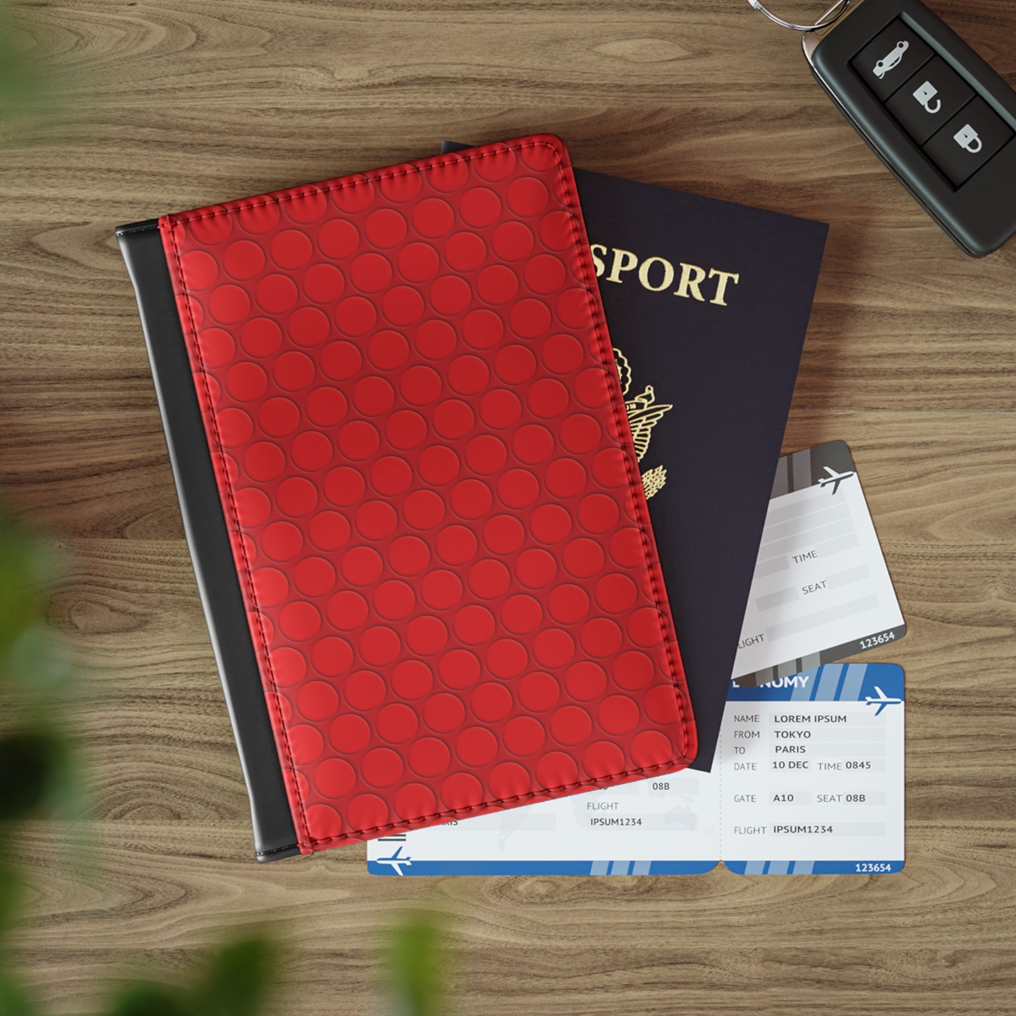 Scarlet Dots - Passport Cover | Travel Accessory, Gift for Jet setters, Unique Travel Journal, Vacation Must-Have, Gift for Travelers