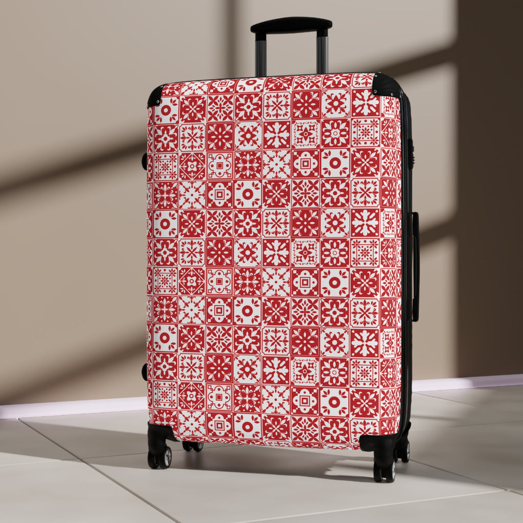 Mediterraneo Mosaic - Red - Suitcase - Stylish Luggage for Adventurers