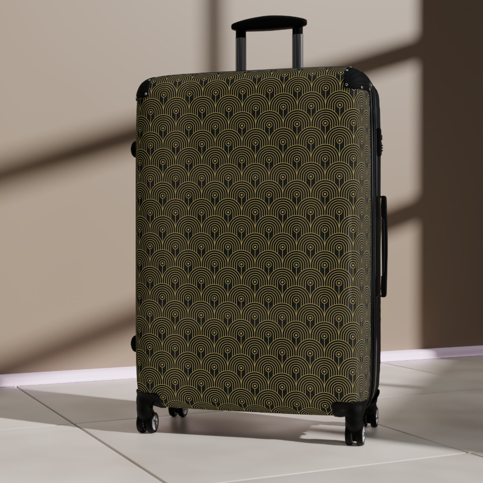 Art Deco 10 - Geometric Pattern - Black - Stylish Luggage - Suitcase for Adventurers