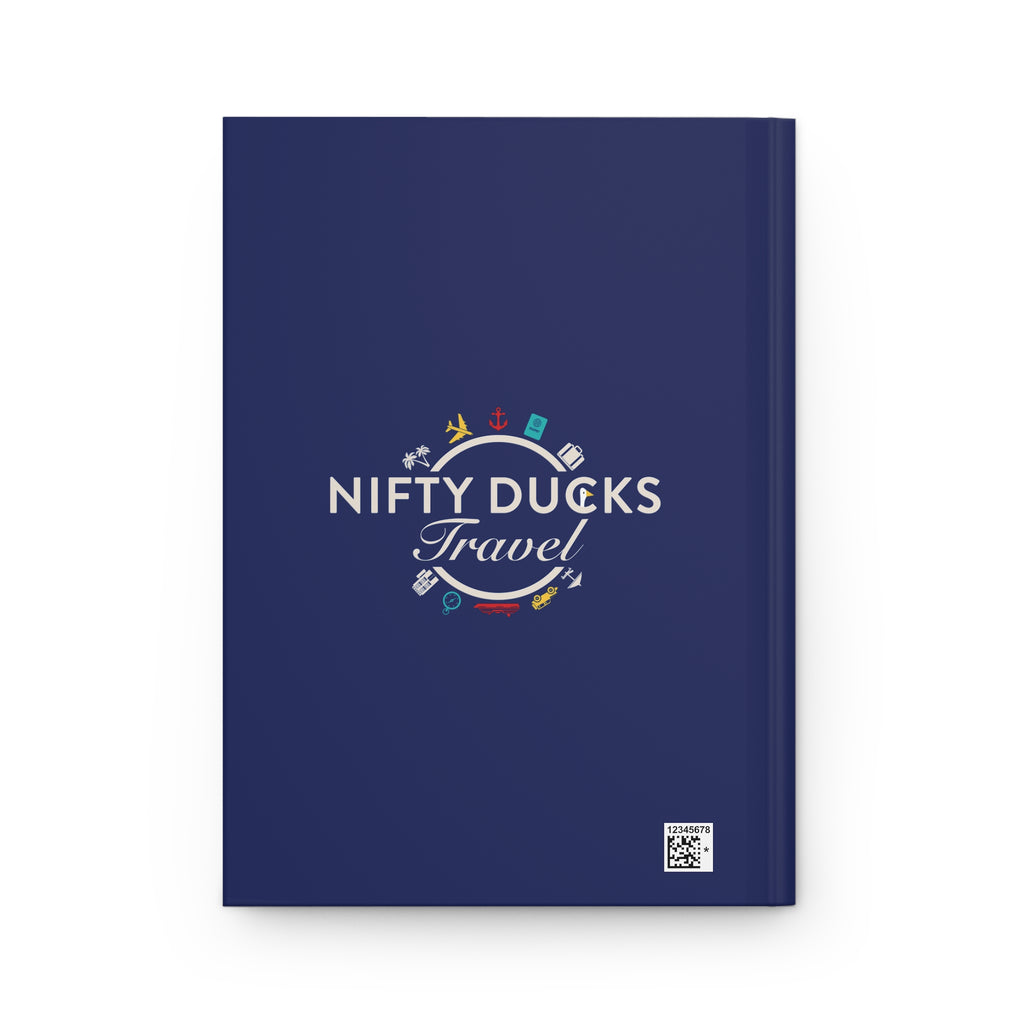 Traveling Ducks - Nifty Ducks Travel Logo - Royal Blue - Hardcover Journal - Matte Finish