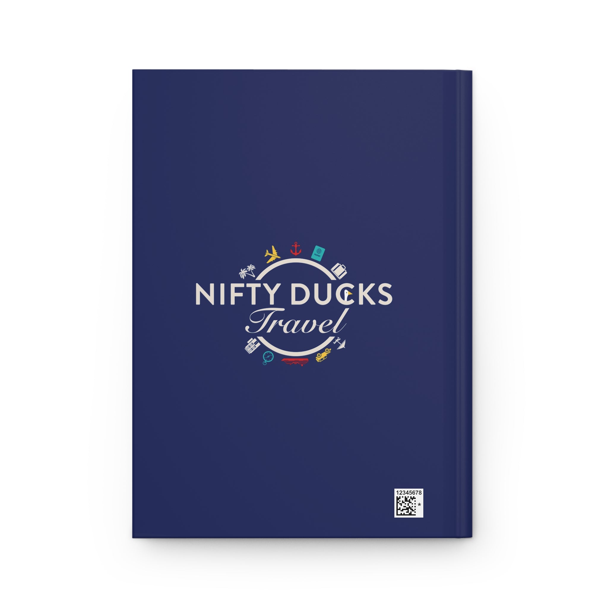Traveling Ducks - Nifty Ducks Travel Logo - Royal Blue - Hardcover Journal - Matte Finish