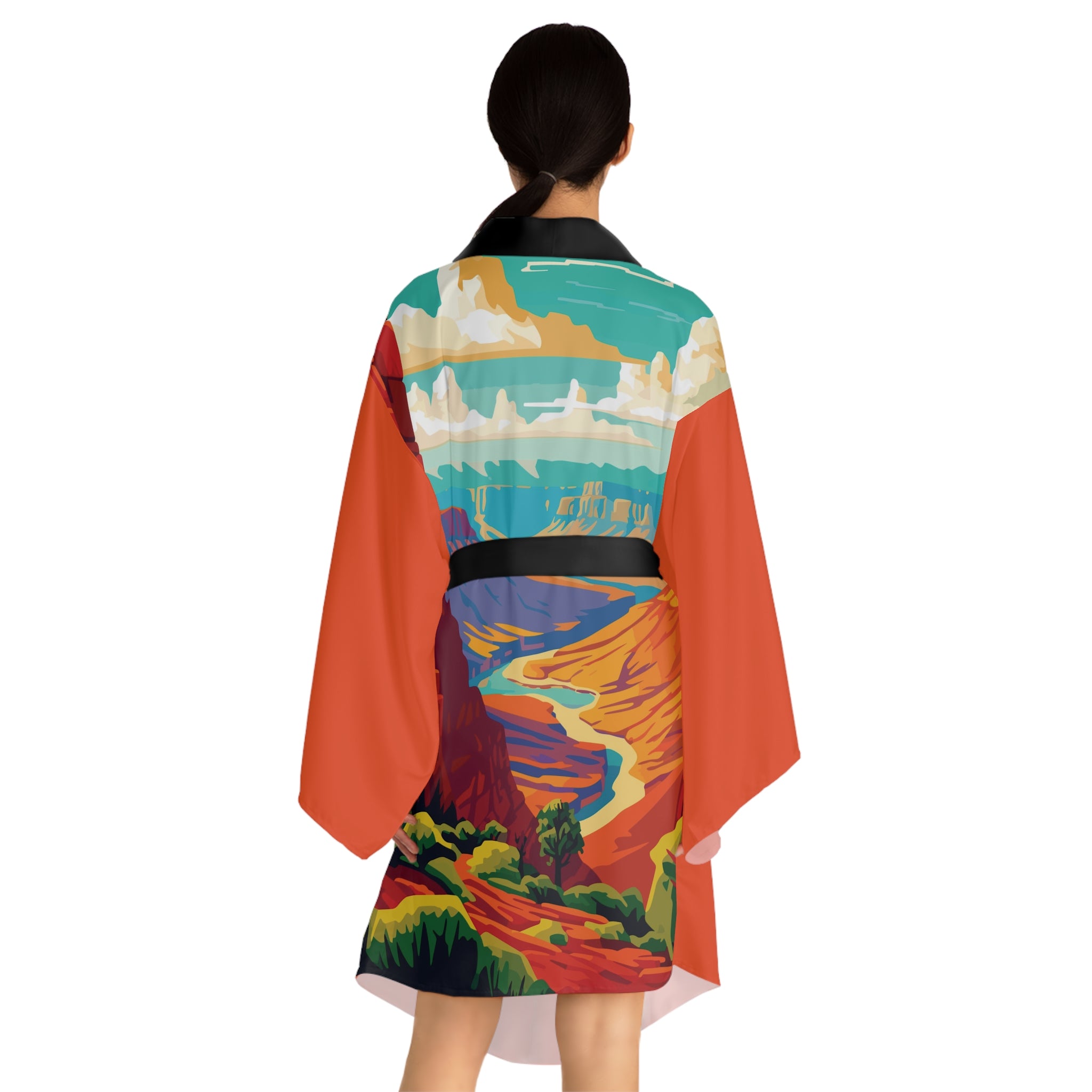 Cities and Landmarks - Grand Canyon - Arizona - Long Sleeve Kimono Robe - Chic Loungewear, Spa Outfit, Gift for Her, Inner Peace, Home Comfort